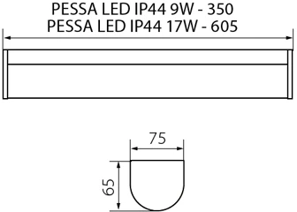 Настенный светильник линейный IP44 светодиодный Kanlux PESSA 27531 (220V)