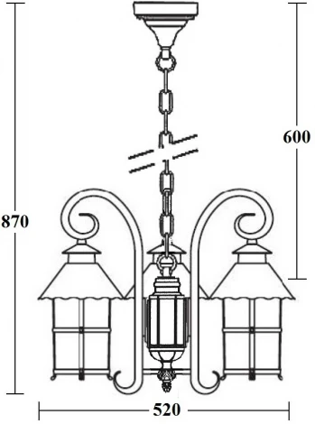 Уличный светильник подвесной Oasis Light CAIOR 1 81570/3/18 Bl (220V, на цепи, фонарь, IP44)