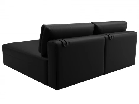 Диван угловой модульный Лига-060 НПБ угол универсальный (ЛДСП,Брус,Фанера/Пластик/Экокожа/Черный) Лига Диванов 130062