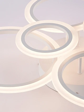 Потолочная люстра светодиодная с пультом ДУ 132W, белый, LED Natali Kovaltseva Home LED LAMPS 81439 (регулировка яркости, 220V, кольцо)