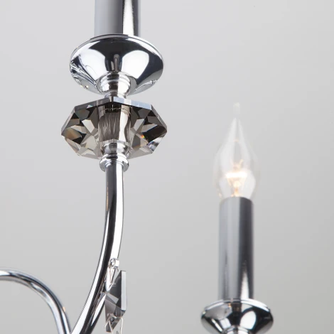 Подвесная люстра Eurosvet Telao 10110/5 хром/дымчатый хрусталь Strotskis