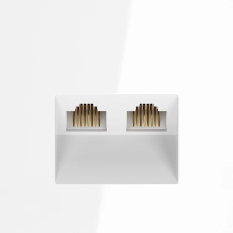 Розетка двойная Ethernet RJ-45 (белый глянцевый) Voltum S70 VLS060201