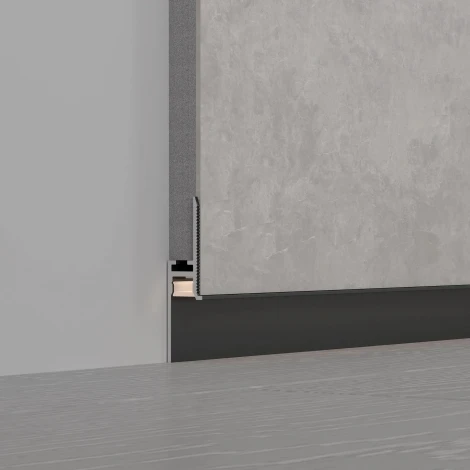 Профиль PLINTUS-FANTOM-H20-2000 BLACK (Arlight, Алюминий) 043618