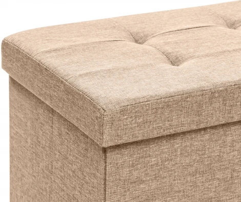 Пуф Леда складной с крышкой, лен Бежевый Leset