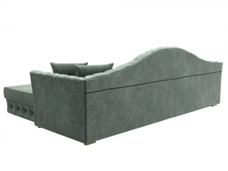 Диван угловой Артис правый угол (Брус,Рейка/Пластик/Велюр/Зеленый) Лига Диванов 128026