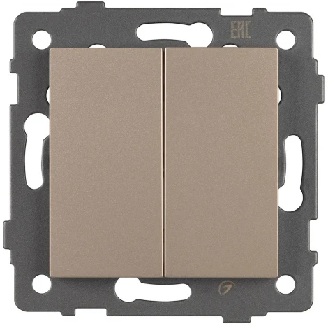 Механизм выключателя двухклавишный непроходной SWT-MK02-PL-GD-V (250V, 10A) (Arlight) 049890