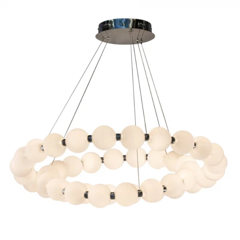 Подвесной светильник светодиодный AM Group PEARL PEARL-D800+600 CH (220V, на тросе, шар, бусы)