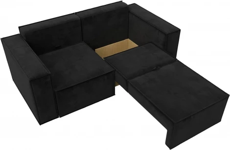 Диван прямой Куба мини (Черный/Велюр) Лига Диванов арт.121876