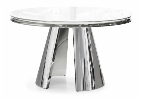 Стеклянный стол Woodville Bloss белый 15306