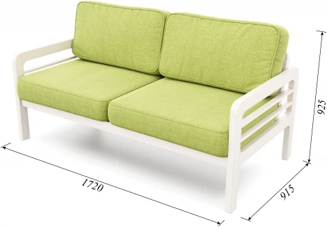 Диван Arsko прямой Бергер Б беленый дуб рогожка зеленая