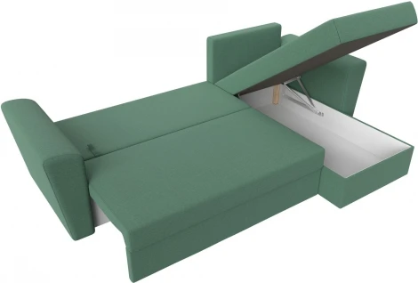 Диван угловой Амстердам Лайт правый угол (Зеленый/Рогожка) Лига Диванов арт.121171