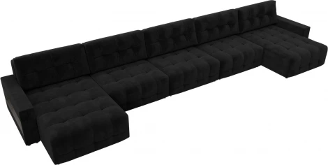 Диван п-образный с полками Лига-053 НПБ МегаЛонг Лига Диванов (Велюр) арт.129009