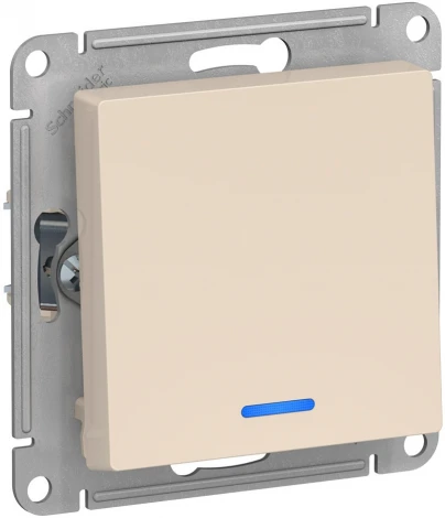 Выключатель встраиваемый одноклавишный с подсветкой (бежевый) Systeme Electric AtlasDesign ATN000213