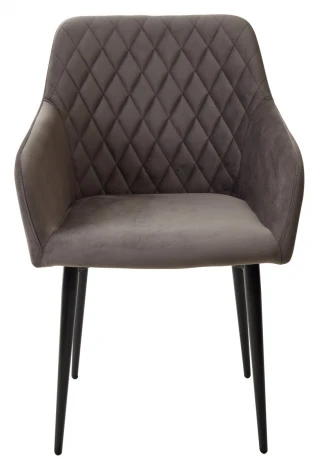 Стул M-City BRANDY-X ГРАФИТ #14, велюр / черный каркас