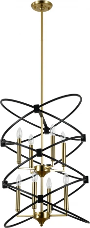 Потолочная люстра ярусная на штанге (10020/8R Black) Indigo Trionfo V000486 (220V, свеча)