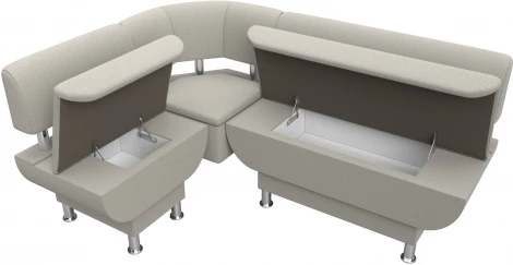 Диван кухонный угловой Альфа левый угол Лига Диванов (Рогожка) арт.123963L