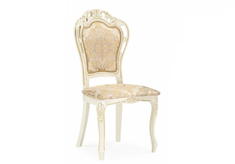 Обеденный стул Woodville Bronte молочный / патина