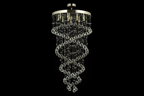 Потолочная хрустальная люстра на штанге Dio D'Arte Tesoro Nickel H 1.4.55.105 N (220V)