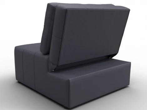 Кресло-кровать Лига-107 (80) (ЛДСП,Брус,Фанера,Экокожа/Серый) Лига Диванов 134944