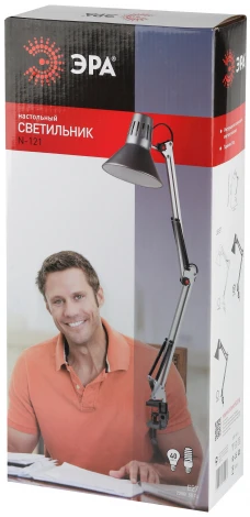 Офисная настольная лампа на струбцине Эра N-121-E27-40W-W (220V, выключатель)