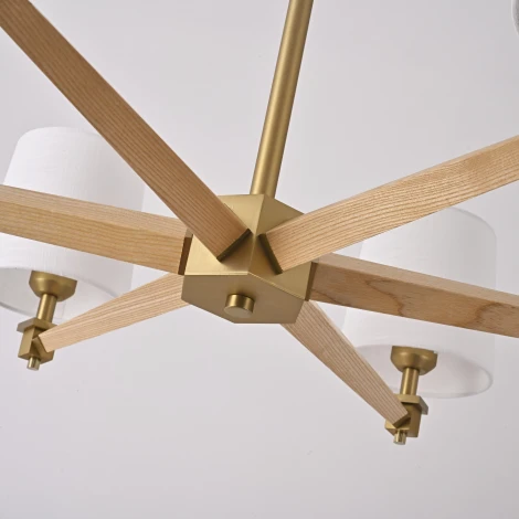 Потолочная люстра на штанге Jorgenson D85 White/Light Wood By ImperiumLoft Stavra01 (220V)