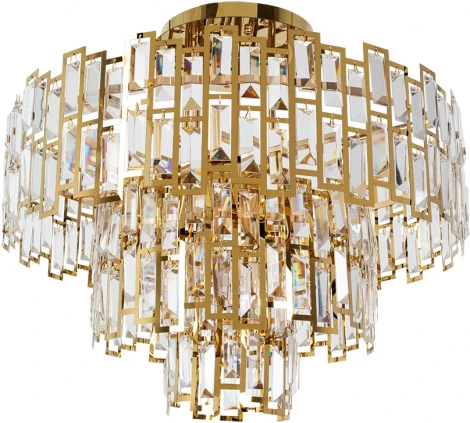 Потолочная люстра на штанге Arte Lamp Mintaka A1005PL-10GO (220V, хрусталь)