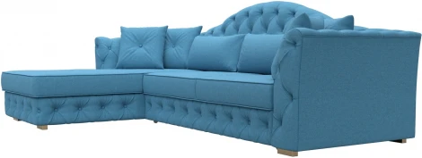 Диван угловой Артис левый угол (Голубой/Рогожка) Лига Диванов арт.123402L