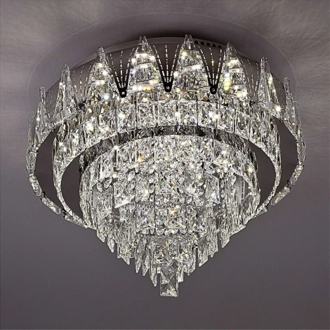 Потолочная люстра светодиодная хрустальная с пультом и управлением смарфоном с регулировкой цветовой температуры и яркости LED4U LED4U L9437-500 CR с УД