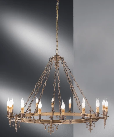 Подвесная люстра Nervilamp 85 085/16 (220V, на цепи, подсвечник, свеча, кольцо)