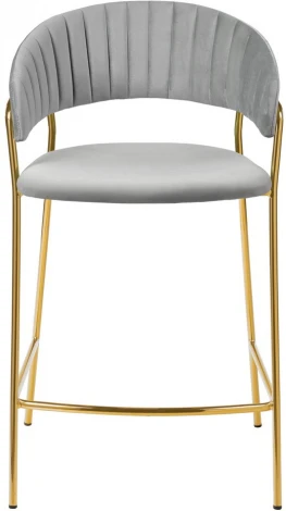 Комплект из 2-х стульев Bradexhome полубарных Turin серый с золотыми ножками