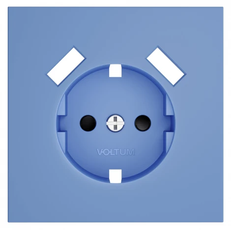 Накладка для розетки с заземлением и защитными шторками с USB A+A (деним) Voltum S70 VLS000915