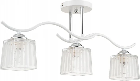 Потолочная люстра на штанге Escada Prisma 535/3PL 3х40Вт E27, металл/стекло, белый/хром (220V)