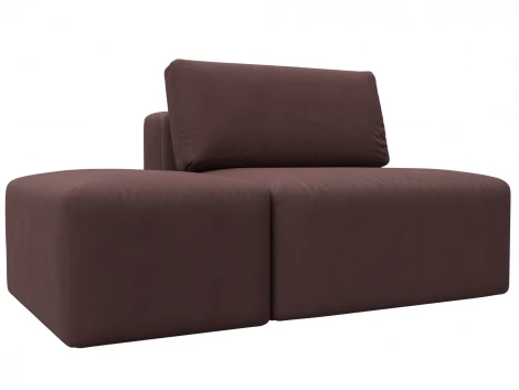 Модули диван и пуф Лига-060 НПБ (ЛДСП,Брус,Фанера,Замша/Бордовый) Лига Диванов 129598