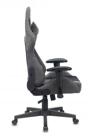 Кресло игровое Zombie VIKING X Fabric серый/черный с подголов. крестовина пластик
