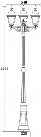 Наземный фонарь Oasis Light QUADRO M 79909MB Bl (220V, фонарь, IP44)