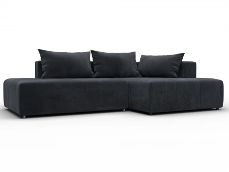 Диван угловой Лига-103 НПБ угол правый (ДСП,Брус,Фанера,Велюр/Темно-серый) Лига Диванов 134808