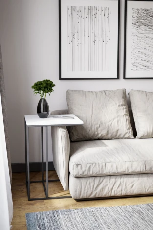 Стол придиванный Хайгрет белый/черный от фабрики Mebelik