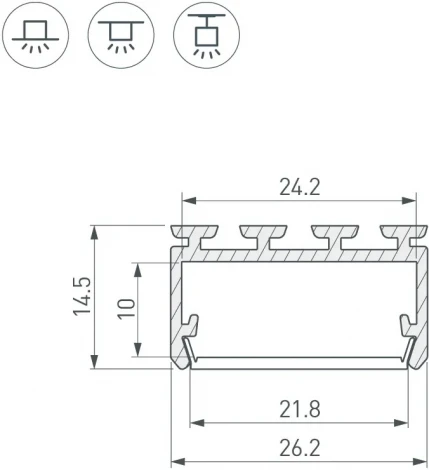 Профиль PLS-LOCK-H15-3000 ANOD (Arlight, Алюминий) 044843