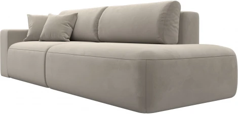 Диван прямой Лига-036 НПБ Модерн подлокотник слева (Бежевый/Микровельвет) Лига Диванов арт.121330L