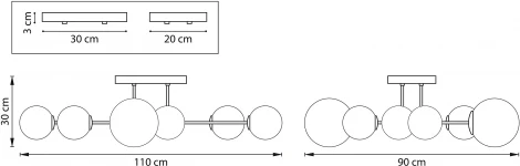 Потолочная люстра на штанге Croco 815380 (220V, шар, шарики)