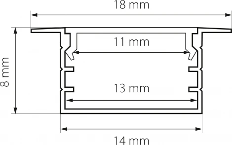 Профиль встраиваемый с прямоугольным рассеивателем Lightstar Profiled 419130