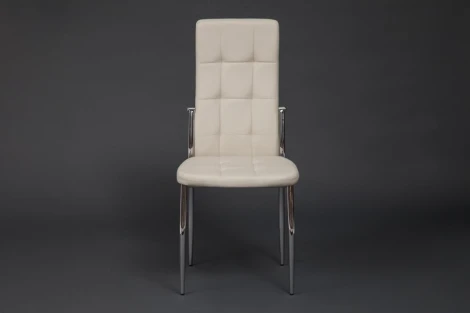 Обеденный стул Tetchair ELFO (Металл,Экокожа/Хром,Слоновая кость) 19311