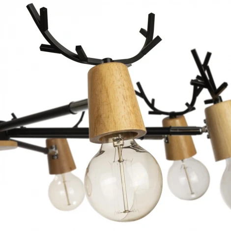 Потолочная люстра на штанге Loft IT Sven 10024/8 Black (220V, рога)
