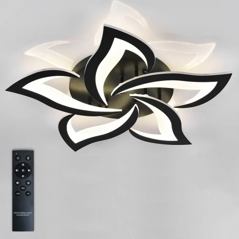 Потолочная люстра Natali Kovaltseva INNOVATION STYLE 83002 BLACK (регулировка яркости, LED, 220V, пульт управления, цветы)