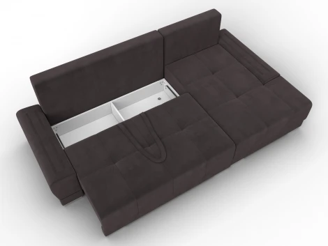 Диван угловой Лига-119 угол правый (ДСП,Брус,Фанера,ЛДС,Велюр/Коричневый) Лига Диванов 137093