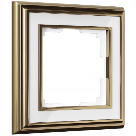Рамка на 1 пост (бронза/белый) W0011327 (a051197)