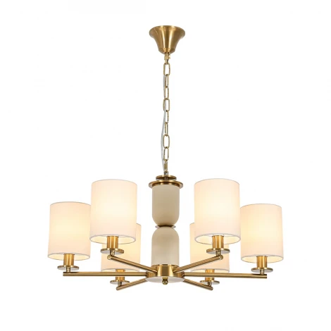 Подвесная люстра Lumion Eclate 8412/6 латунь/белый, металл/текстиль Е14 6*40W 220V