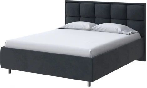 PROxSON Кровать Chessy без основания (Ткань: Велюр Teddy Древесный уголь) 160x200
