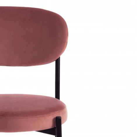 Стул REVO (mod. 7033) коралловый barkhat 15 /черный (ткань/металл)