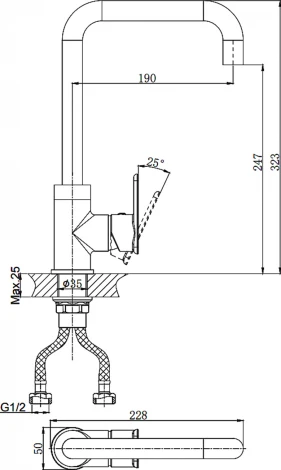 Смеситель Rush Bruny BR4335-22 для кухонной мойки